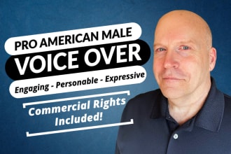 record a professional american male voice over