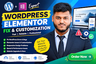 customize your wordpress website and fix elementor issues