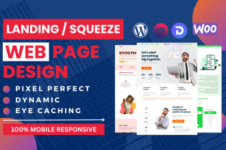 create landing page or wordpress landing page design for you