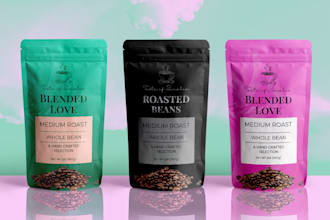do coffee bag label, coffee packaging and sticker design
