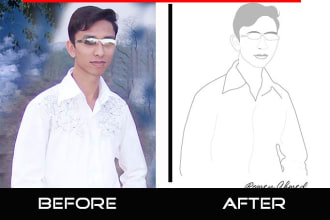 create line art or pencil drawing of your picture