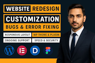 wordpress customization and wordpress website redesign using elementor pro