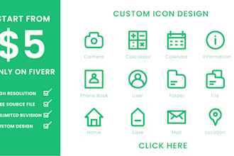 design modern custom icon set for your business, app or brand