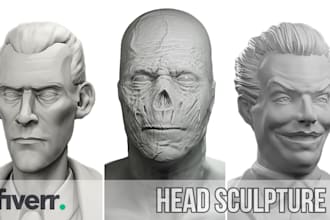do a 3d head sculpture from pictures
