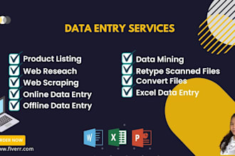 do data entry task and admin tasks