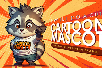 do a cute cartoon mascot character design for your brand