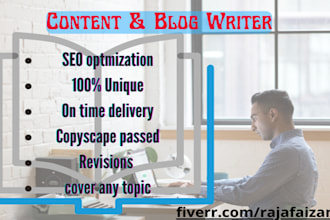 write SEO optimized webcontent, articles and blogs