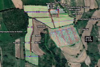 design a drip sprinkler and popup irrigation system layout and boq