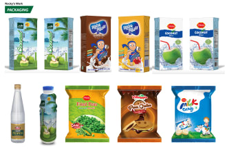 design product package, label or box, logo, vector tracing