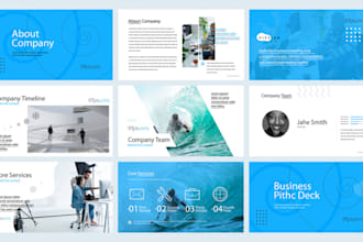 design investor pitch deck, powerpoint or google slides