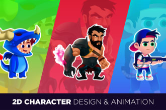 design the 2d game character and animate it
