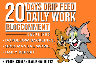 submit 20 blog comments backlinks daily drip feed seo link building