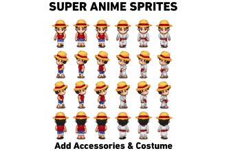 create anime pixel art sprite for your game