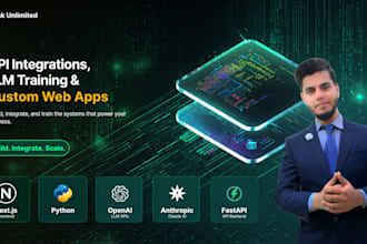 do api integrations or ai development or web application with nextjs or python