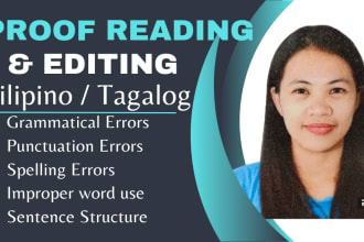 proofread edit or translate document from english to tagalog