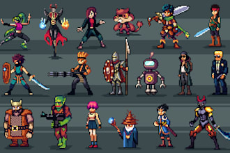 create pixel art characters and sprites for your game and animation