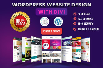 design responsive wordpress website by divi theme, divi builder