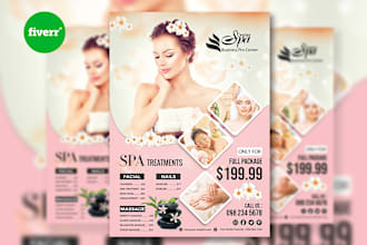 design beauty flyer, spa flyer, spa massage flyer price menu