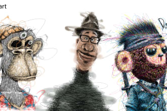 draw nft art and nft collection with scribble art style