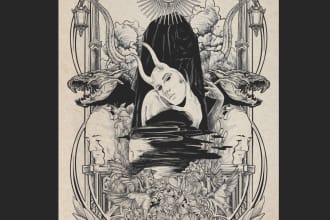 draw black white premium illustration for nft and more