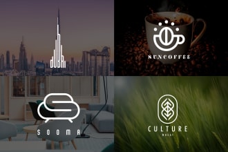 do modern line art minimalist logo design