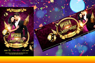 do ticket and matching flyer for your event, christmas party, new year eve