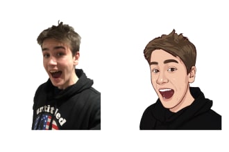 design cartoon character of your face