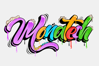 design custom hand drawn graffiti and font for you