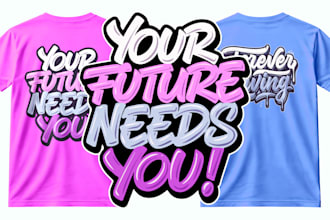 design custom typography t shirt and text or font logo