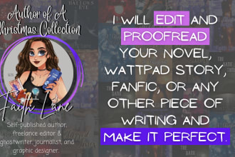 proofread and edit your wattpad story, novel, or fanfic