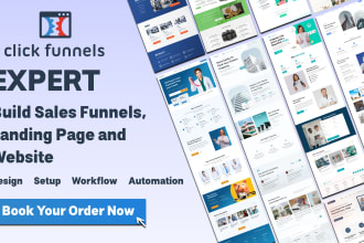 design sales funnels, and landing pages in click funnel and go high level