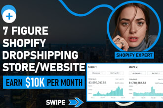 create a high passive income professional shopify dropshipping store, website