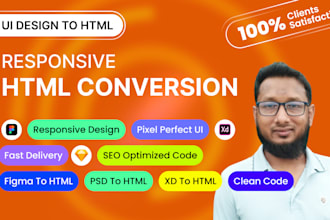 convert figma to html bootstrap, psd to html, xd to html