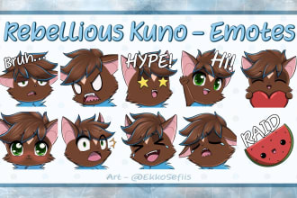 draw cute chibi twitch emotes or stickers