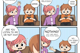 drawing comic strips 4 panel with my simple style
