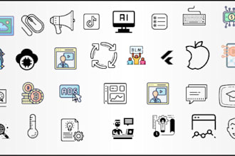 design modern app icon logo, trendy icon design, custom