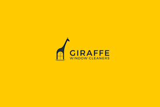 do giraffe themed logo for high end window cleaning company