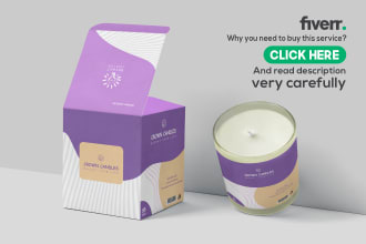 design luxury candle box label for your company