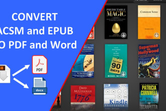 convert acsm, epub file to PDF and word