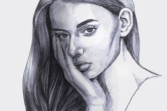draw a nice portrait with pencil, watercolor, ink or markers