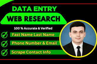 do data entry, copy paste, web research, scrape, typing job