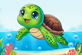 draw cute cartoon pets, animal characters, or  stickers