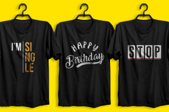 design simple looking, minimalist custom typography t shirt