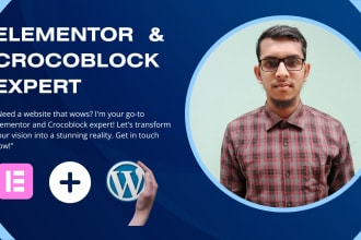 develop a responsive wordpress website using elementor pro or crocoblock