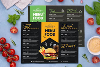 design modern menu for restaurant and cafe