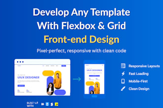 develop any template with flexbox grid
