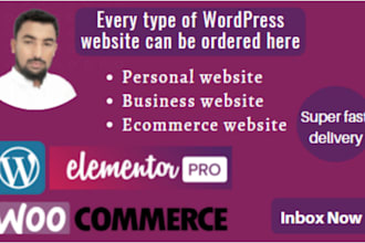 be your wordpress elementor expert to create a full website