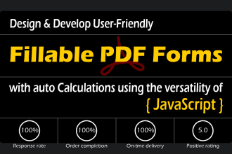 create fillable PDF forms with auto calculations and javascript expertise