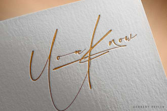 design clean handwritten or signature logo