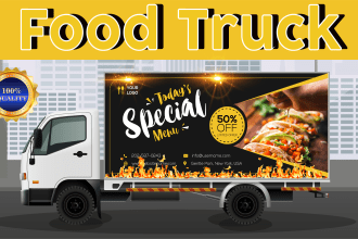 exclusive branding food truck wrap, food trailer wrap, or food van wrap design
